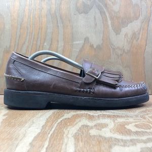 Orvis Gumlite Brown Leather Buckle Loafers